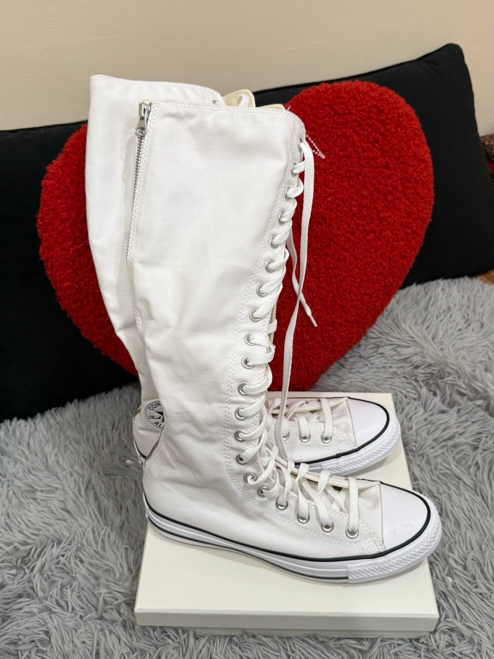 Converse Knee High Zip Boots White W 8.5